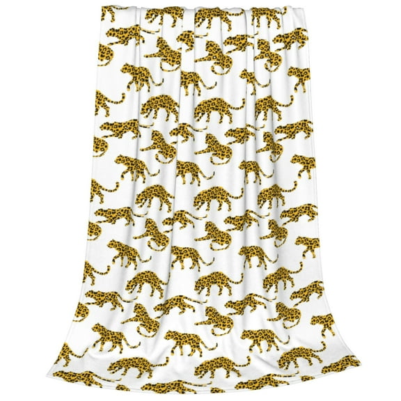 Salouo Leopard Print Print Bed Blankets,Flannel Blanket Comfortable Air Conditioning Blanket Lightweight Blanket for Sofa Bed Travel & Couch -40"x30"