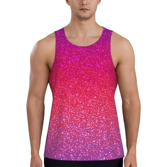 Salouo Light Purple Glitter for Men's Tank Tops,Sleeveless Muscle Shirts for Men Quick Dry Workout Tank Top Gym Muscle Tee Fitness Bodybuilding Sleeveless T Shirt-XX-Large
