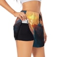 thumbnail image 1 of Salouo Lighthouse At Sunset Coast Print Women's 2 in 1 Running Shorts Double-Layer Shorts Athletic Workout Gym Yoga Shorts Running Shorts for Women-Large, 1 of 7