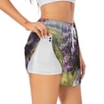thumbnail image 1 of Salouo Lilacs Teapot Scenic Painting Print Women's 2 in 1 Running Shorts Double-Layer Shorts Athletic Workout Gym Yoga Shorts Running Shorts for Women-Medium, 1 of 7