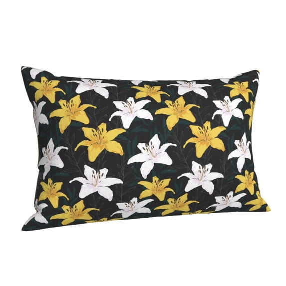 Salouo Lilies Flowers Pattern Pillow Cases,1PC Pillow Covers with Envelope Closure Decorative Pillow Case for Bed Couch,Pillows Not Included-20"x30"