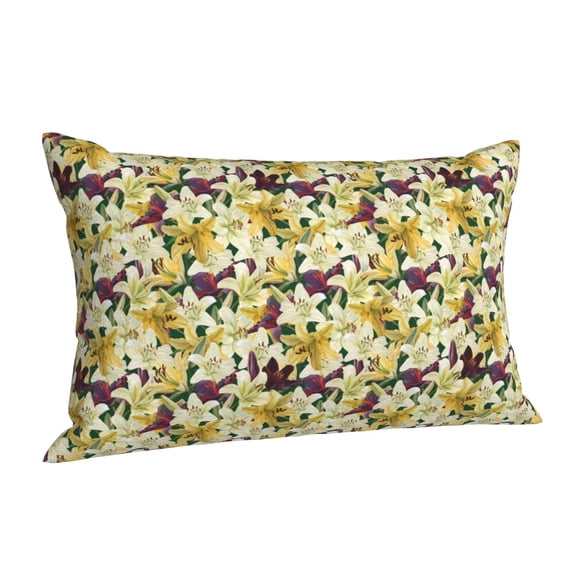 Salouo Lilies Flowers Pattern Pillow Cases,1PC Pillow Covers with Envelope Closure Decorative Pillow Case for Bed Couch,Pillows Not Included-20"x30"