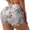 thumbnail image 1 of Salouo Lilies Flowers Print Women's Athletic Shorts,Booty Shorts Biker Shorts High Waisted Elastic Workout Shorts for Yoga Gym Running Sports-Large, 1 of 8