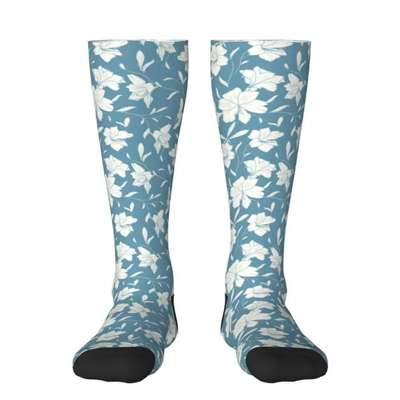 Salouo Lilies Flowers Print Women's Men's Ankle Socks 1-pack Casual Athletic Socks for Unisex Adult Moisture-Wicking Socks for Daily Wear/Running/Sport