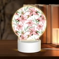 thumbnail image 1 of Salouo Lilies Flowers for Round Acrylic Night Light - Acrylic Sheets with LED Light Lamp Base - Decorative Night Lamp for Restaurant Bar Cafe Shop Room Decoration, 1 of 9