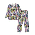 thumbnail image 1 of Salouo Llamas Colorful Print Button-Front Long Sleeve Pajama Set for Men, Soft 2Pjs Men's Long Sleeve Sleepwear-X-Large, 1 of 7