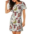 thumbnail image 1 of Salouo London Landmark1 Print Short Sleeve Sleepshirt for Womens Comfy Nightgown Scoopneck Cute Nightdress Ruffle -XX-Large, 1 of 5