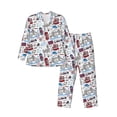 thumbnail image 1 of Salouo London Landmark2 Print Button-Front Long Sleeve Pajama Set for Men, Soft 2Pjs Men's Long Sleeve Sleepwear-XX-Large, 1 of 7