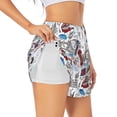 thumbnail image 1 of Salouo London Landmark2 Print Women's 2 in 1 Running Shorts Double-Layer Shorts Athletic Workout Gym Yoga Shorts Running Shorts for Women-Large, 1 of 7