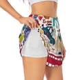 thumbnail image 1 of Salouo London Symbols Print Women's 2 in 1 Running Shorts Double-Layer Shorts Athletic Workout Gym Yoga Shorts Running Shorts for Women-Small, 1 of 7