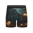 thumbnail image 1 of Salouo Magical Library Butterfly Night Pattern Men's Boxer Briefs, Soft & Breathable Underwear Elastic Waistband Briefs for Men,1-Pack, 1 of 7