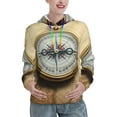 thumbnail image 1 of Salouo Magnetic Old Compass On World Map Pattern Hoodie Sweatshirts for Women, Autumn Pullover Hoodie Workout Sweat Women's Long Sleeve Preppy Sweatshirts-Small, 1 of 7
