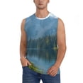 thumbnail image 1 of Salouo Majestic Deer Mountain Lake Pattern Men's Sleeveless T Shirts,Men's Regular-Fit Tank Top Sports Shirt for Men Sleeveless Tank Shirt -XX-Large, 1 of 6