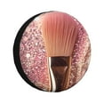 Salouo Makeup Brush on Pink Glitter Print Spare Tire Cover 1417 inch