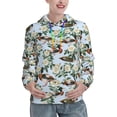 thumbnail image 1 of Salouo Mallard Ducks And Roses Pattern Hoodie Sweatshirts for Women, Autumn Pullover Hoodie Workout Sweat Women's Long Sleeve Preppy Sweatshirts-Large, 1 of 7