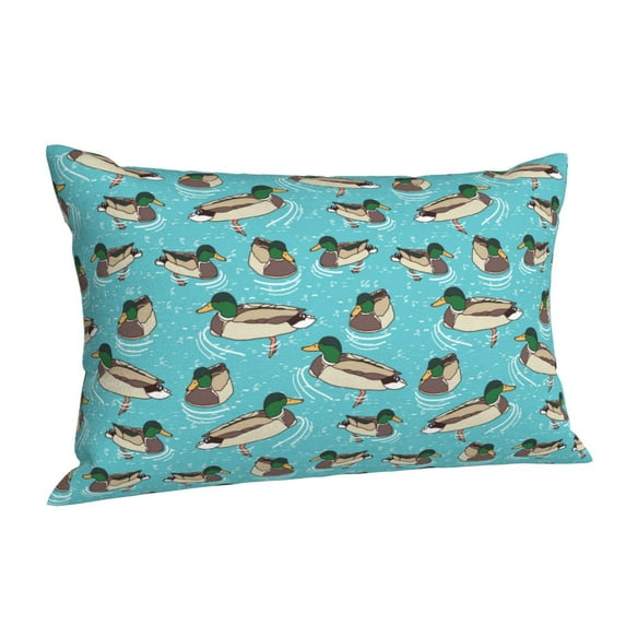 Salouo Mallard Ducks Swimming In The Lake Pattern Pillow Cases,1PC Pillow Covers with Envelope Closure Decorative Pillow Case for Bed Couch,Pillows Not Included-20"x30"
