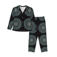 thumbnail image 1 of Salouo Mandala Pattern Women's Pajamas Set Long Sleeve Button Down Sleepwear Soft Pj Lounge Sets for women 2 Piece Pjs Set with Long Pants-XX-Large, 1 of 7