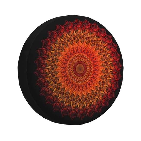 Salouo Mandala Print Spare Tire Cover 14-17 inch Spare Tire Protector Universal Tough Tire Wheel Cover for Trailer SUV and Truck-17 inch