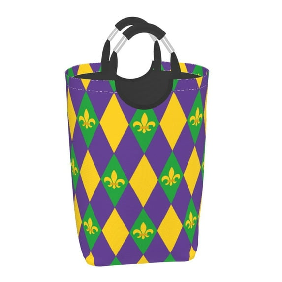 Salouo Mardi Gras for Dirty Clothes Hamper,Extra Large Hamper Basket Bin 1-Pack Big Laundry Baskets with Handles Laundry Hampers Fits for Bedroom & Living Room