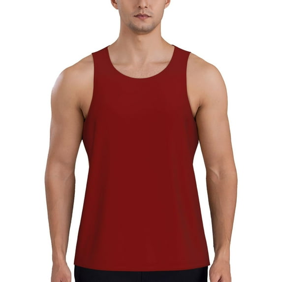 Salouo Maroon for Men's Tank Tops,Sleeveless Muscle Shirts for Men Quick Dry Workout Tank Top Gym Muscle Tee Fitness Bodybuilding Sleeveless T Shirt-X-Large