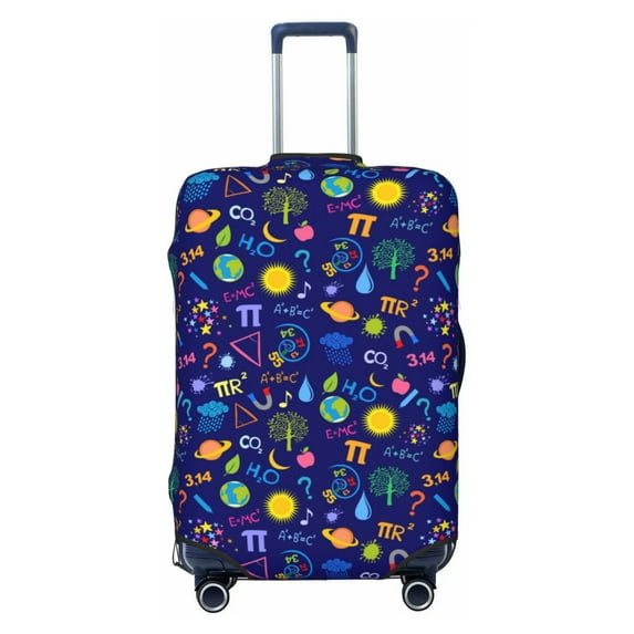 Salouo Mathematics And Chemistry Pattern Travel Dust-proof Suitcase Cover, Softside Suitcase Protector Luggage Cover Protector for 18-32inch ,Not Included Suitcase