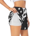 thumbnail image 1 of Salouo Memorial Day1 Print Women's 2 in 1 Running Shorts Double-Layer Shorts Athletic Workout Gym Yoga Shorts Running Shorts for Women-Medium, 1 of 7