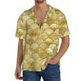 thumbnail image 1 of Salouo Mermaid Fish Scale Pattern Cuban Collar Shirts for Men Button-Down Shirt Men's Short Sleeve Shirts Hawaiian Shirts Casual Shirts -Large, 1 of 6