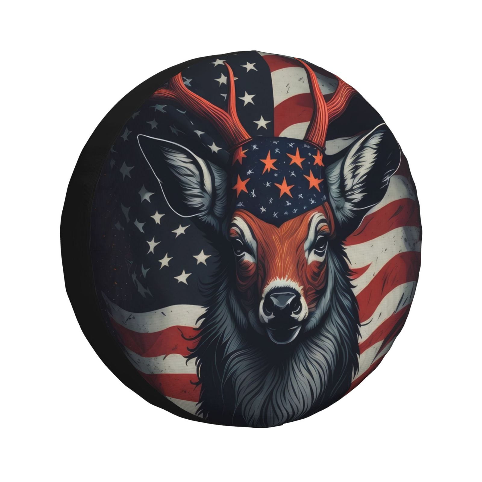Salouo Modern USA Deer Head Print Spare Tire Cover 1417 inch Spare
