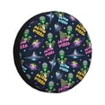 thumbnail image 1 of Salouo Monster Pizza Print Spare Tire Cover 14-17 inch Spare Tire Protector Universal Tough Tire Wheel Cover for Trailer SUV and Truck-16 inch, 1 of 6