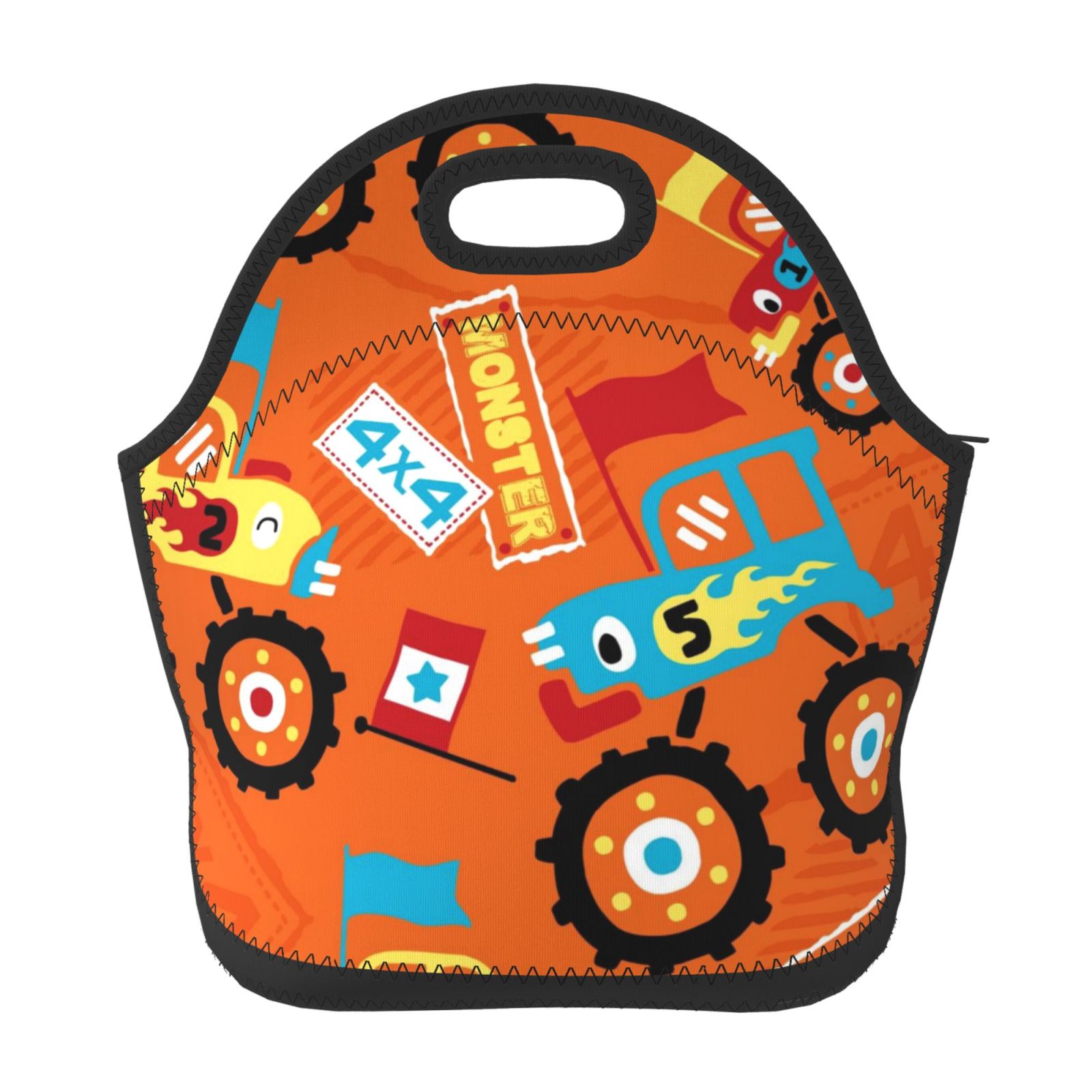 Salouo Monster Truck for Lunch Tote,Lunch Bag Insulated Lunch Box