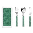 thumbnail image 1 of Salouo Monstera Leaves Pattern 3 Pieces Toddler Utensils, Kids Silverware Set Stainless Steel Utensils for Kids Children Safe Spoons Forks & Knife Dishwasher Safe, 1 of 8