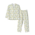 thumbnail image 1 of Salouo Moon And Rabbit Print Button-Front Long Sleeve Pajama Set for Men, Soft 2Pjs Men's Long Sleeve Sleepwear-Medium, 1 of 7