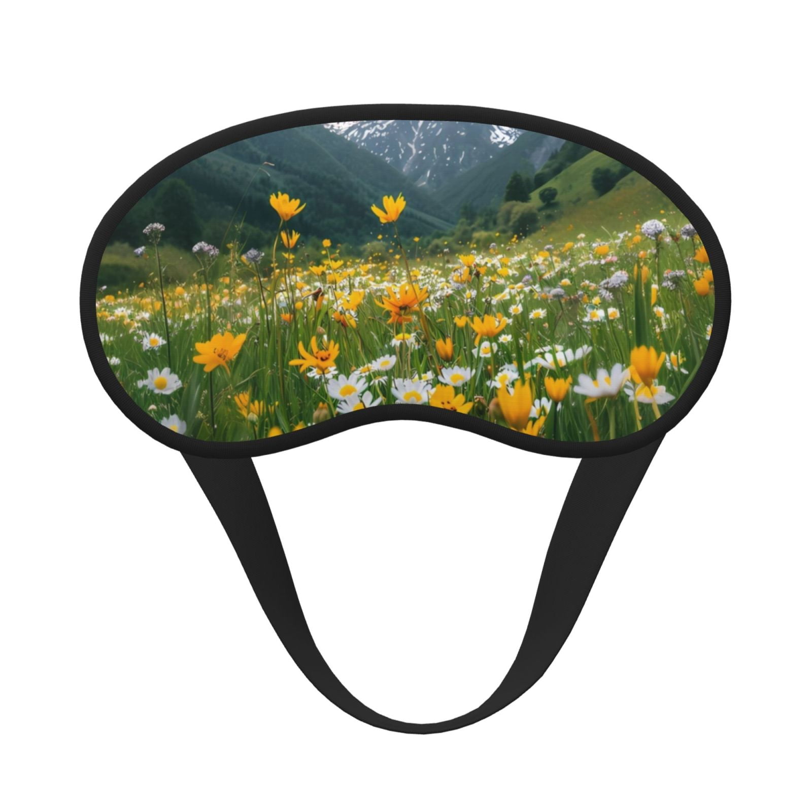 Salouo Mountain Daisy Meadow Print Sleep Mask Eye Cover, 1Pack Eye
