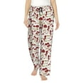 thumbnail image 1 of Salouo Mushroom Print Women's Pajama Pants Casual Loose Sweatpants PJs Flowy Pants Drawstring Palazzo for Women Wide Leg Pants Lounge Pajama -Large, 1 of 8