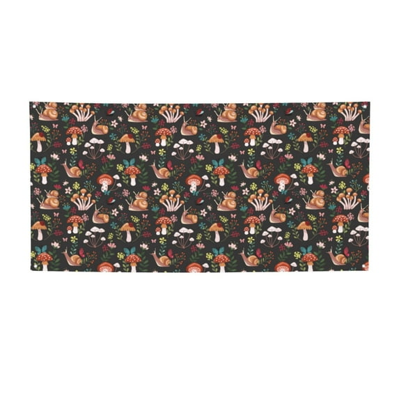 Salouo Mushroom Snail Pattern Holiday Banner Outside Party Decoration Banner (1PC) Festival Supplies Fit for Birthday Parties & Celebrations & Chrismas-Small