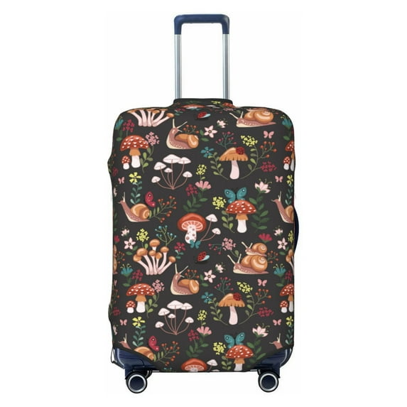 Salouo Mushroom Snail Pattern Travel Dust-proof Suitcase Cover, Softside Suitcase Protector Luggage Cover Protector for 18-32inch ,Not Included Suitcase