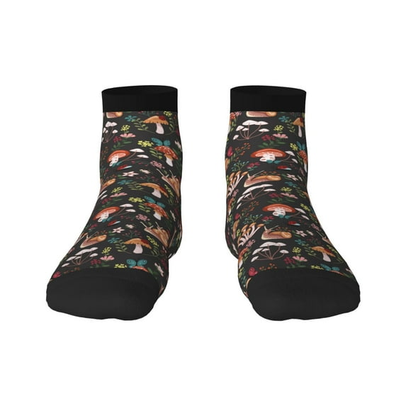 Salouo Mushroom Snail Pattern Unisex Middle Tube Socks,Middle-Finger Knee High Socks Over The Calf Tube Stocking Crew Stockings for Women and Men Tube Socks
