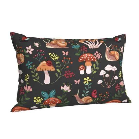Salouo Mushroom With Snails Pattern Pillow Cases,1PC Pillow Covers with Envelope Closure Decorative Pillow Case for Bed Couch,Pillows Not Included-20"x30"