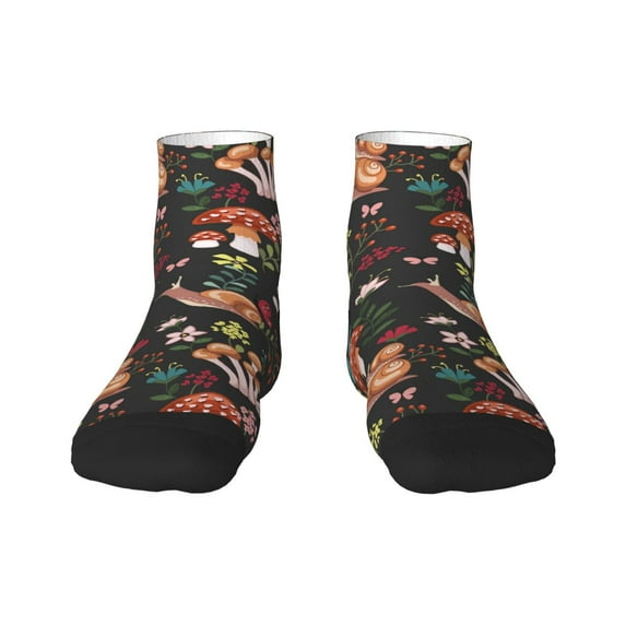 Salouo Mushroom With Snails Pattern Unisex Middle Tube Socks,Middle-Finger Knee High Socks Over The Calf Tube Stocking Crew Stockings for Women and Men Tube Socks