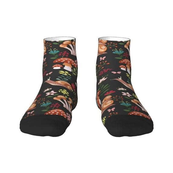 Salouo Mushroom With Snails Pattern Unisex Middle Tube Socks,Middle-Finger Knee High Socks Over The Calf Tube Stocking Crew Stockings for Women and Men Tube Socks