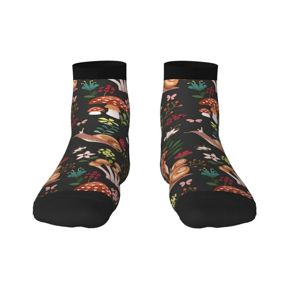 Salouo Mushroom With Snails Pattern Unisex Middle Tube Socks,Middle-Finger Knee High Socks Over The Calf Tube Stocking Crew Stockings for Women and Men Tube Socks