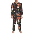 thumbnail image 1 of Salouo Mushroom With Snails Print Button-Front Long Sleeve Pajama Set for Men, Soft 2Pjs Men's Long Sleeve Sleepwear -Medium, 1 of 7