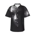 thumbnail image 1 of Salouo Mystical Masked Figure Monochrome for Hawaiian Shirt for Men,Summer Beach Casual Short Sleeve Button Down Shirts Men's Regular-Fit Short-Sleeve Print Shirt -3X-Large, 1 of 6