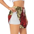 thumbnail image 1 of Salouo Mythical Red Stag Illustration Print Women's 2 in 1 Running Shorts Double-Layer Shorts Athletic Workout Gym Yoga Shorts Running Shorts for Women-Large, 1 of 7