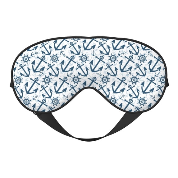 Salouo Nautical Theme Anchors Pattern Sleep Mask,Sleep Eye Mask & Blindfold Eye Sleep Shade Cover with Elastic Strap Soft Eye Cover Eyeshade for Night Sleeping Travel & Nap
