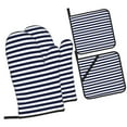thumbnail image 1 of Salouo Navy Blue And White Stripes for Oven Mitts and Potholders BBQ Gloves-Oven Mitts and Pot Holders Non-Slip Cooking Gloves for Cooking Baking Grilling (4-Piece Set), 1 of 6