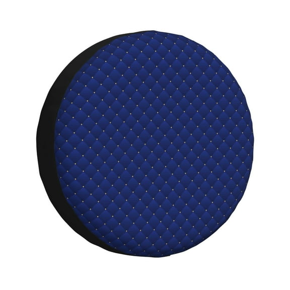 Salouo Navy Blue Print Spare Tire Cover 14-17 inch Spare Tire Protector Universal Tough Tire Wheel Cover for Trailer SUV and Truck-14 inch
