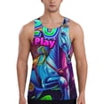 thumbnail image 1 of Salouo Neon Free Play for Men's Tank Tops,Sleeveless Muscle Shirts for Men Quick Dry Workout Tank Top Gym Muscle Tee Fitness Bodybuilding Sleeveless T Shirt-Medium, 1 of 7