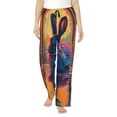 thumbnail image 1 of Salouo Neon Rabbit In Archway Print Women's Pajama Pants Casual Loose Sweatpants PJs Flowy Pants Drawstring Palazzo for Women Wide Leg Pants Lounge Pajama -X-Large, 1 of 8