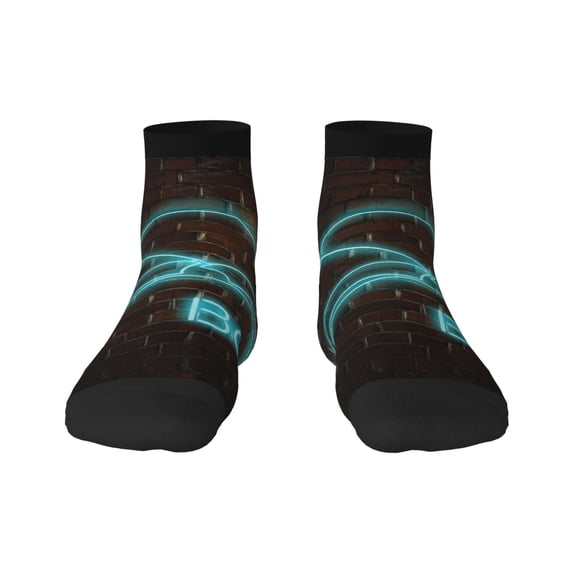 Salouo Neon Sign For Books Pattern Unisex Middle Tube Socks,Middle-Finger Knee High Socks Over The Calf Tube Stocking Crew Stockings for Women and Men Tube Socks